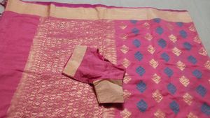 Beautiful Pink Saree with Blouse