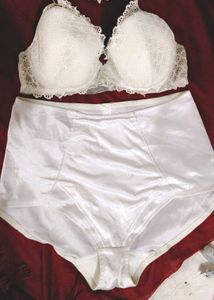 White Lace Bra and High waist penty set