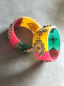 Vibrant Multi-Color Embellished Bangles