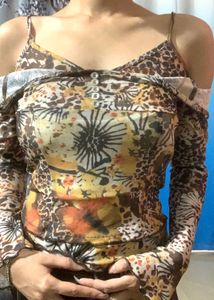 Y2K print casual top