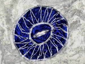 Navy Blue Embroidered pooja article