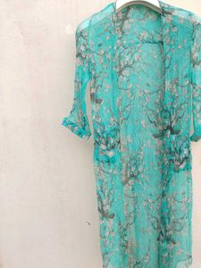 combo long boho Sheer Kimono Style Top