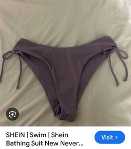 SHEIN Lavender Ribbed Bikini Bottom