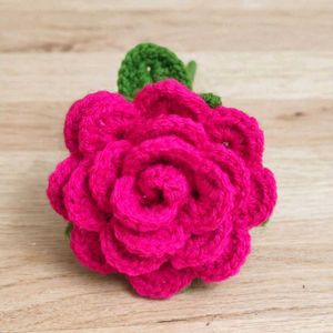 Handmade Crocheted pink rose
