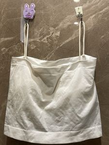 White Basic Cami Top With Built In Pads