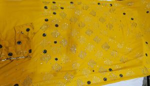 🇳🇿💫🎀Y2K Elegant Yellow Embellished Saree