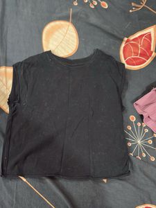 Black Cropped T-Shirt