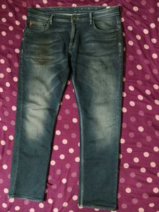 Men's Blue Washed Denim Jeans
