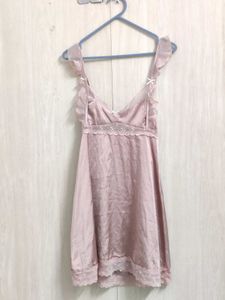 Dusty pink satin chemise slip