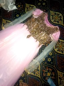 Stunning Pink Tulle Gown with Embellished Bodice