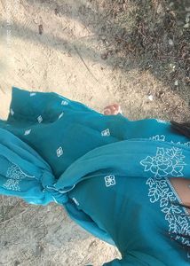 Teal Embroidered Kurta Set