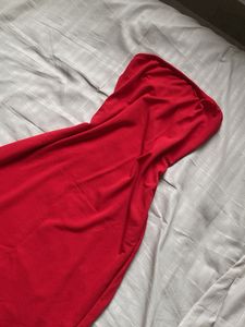 Red Strapless Maxi Dress
