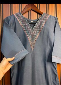 Embroidered Neckline Kurta