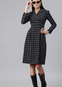 Chic Checked Midi Dress