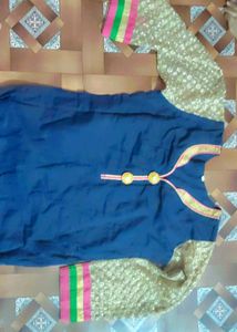 Elegant Navy Blue Embroidered kurti