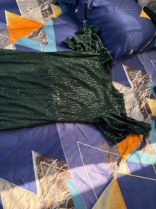 Emerald Green Sequin Maxi Dress