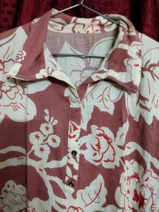 Floral Print Button-Up Tunic Top