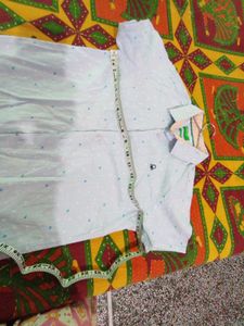 Light Blue Printed Short Sleeve Shirt