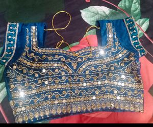 blue saree with blouse