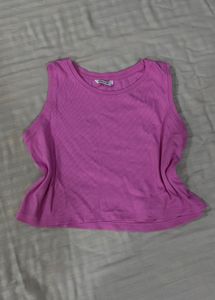 Pink Sleeveless Crop Top