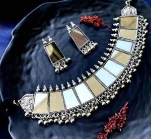 Mirror Work Necklace &amp; Earring Set
