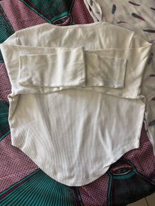 White Long Sleeve Cropped Top