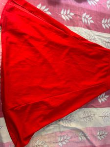 Red Puff Sleeve Square Neck Dress