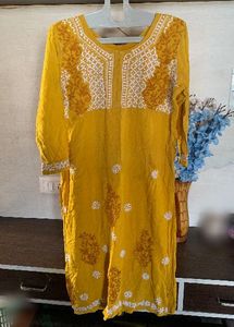 Beautiful Yellow Chikankari Kurta