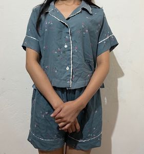 Cute Floral Print Pajama Set