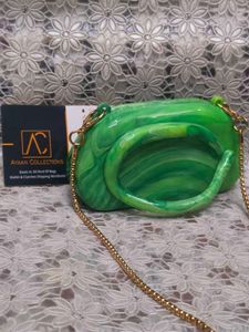 Unique Green Marble Clutch