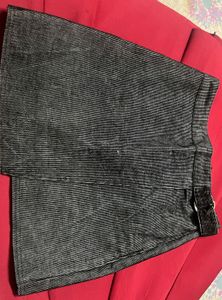 Corduroy Wrap Skirt with Belt