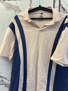Men's Color Block Polo T-Shirt, L Size