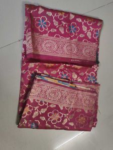 Pure raw silk floral zari Saree