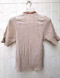 New with tag Chic Striped Bow Bodyfit Shirt