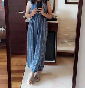 Blue Striped Jumpsuit