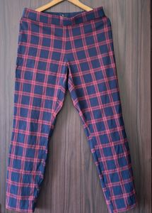 Plaid Slim Fit Trousers