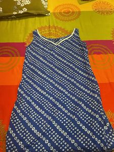 Beautiful Blue Bandhani Kurta