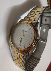 Titan two-tone gold and silver analog men's watch