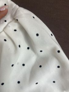 White Polka Dot Smocked Top