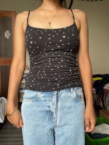 Y2K Star Print Spaghetti Strap Tank Top
