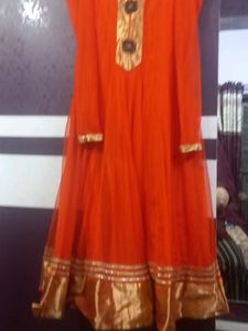 Net Long Anarkali Kurti