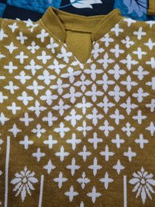 Mustard &amp; White Winter Woolen Suit Set – Pre-loved