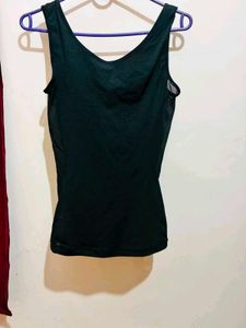 Black Control Tank Top with Built-in Bra