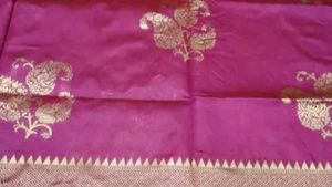 Pink Banarasi Silk Saree with freebie 🎁