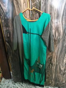 Green &amp; Gray Casual Dress