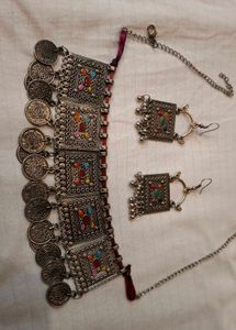 Boho Coin Necklace &amp; Earring Set