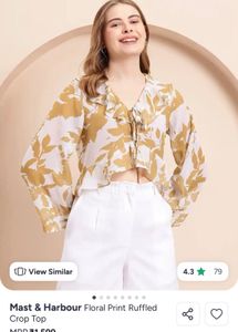 Floral Print Ruffle Crop Top