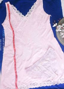Pink Lace Trimmed Slip Dress