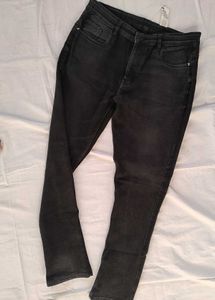 Black Wash Straight Leg Jeans