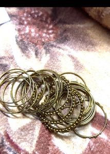 Elegant Gold-Tone Beaded Bracelet Stack